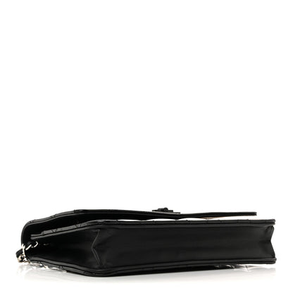 Patent Calfskin Quilted Reissue Wallet On Chain WOC So Black