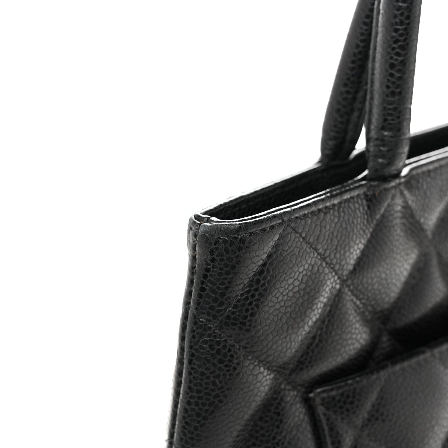 Caviar Quilted Medallion Tote Black