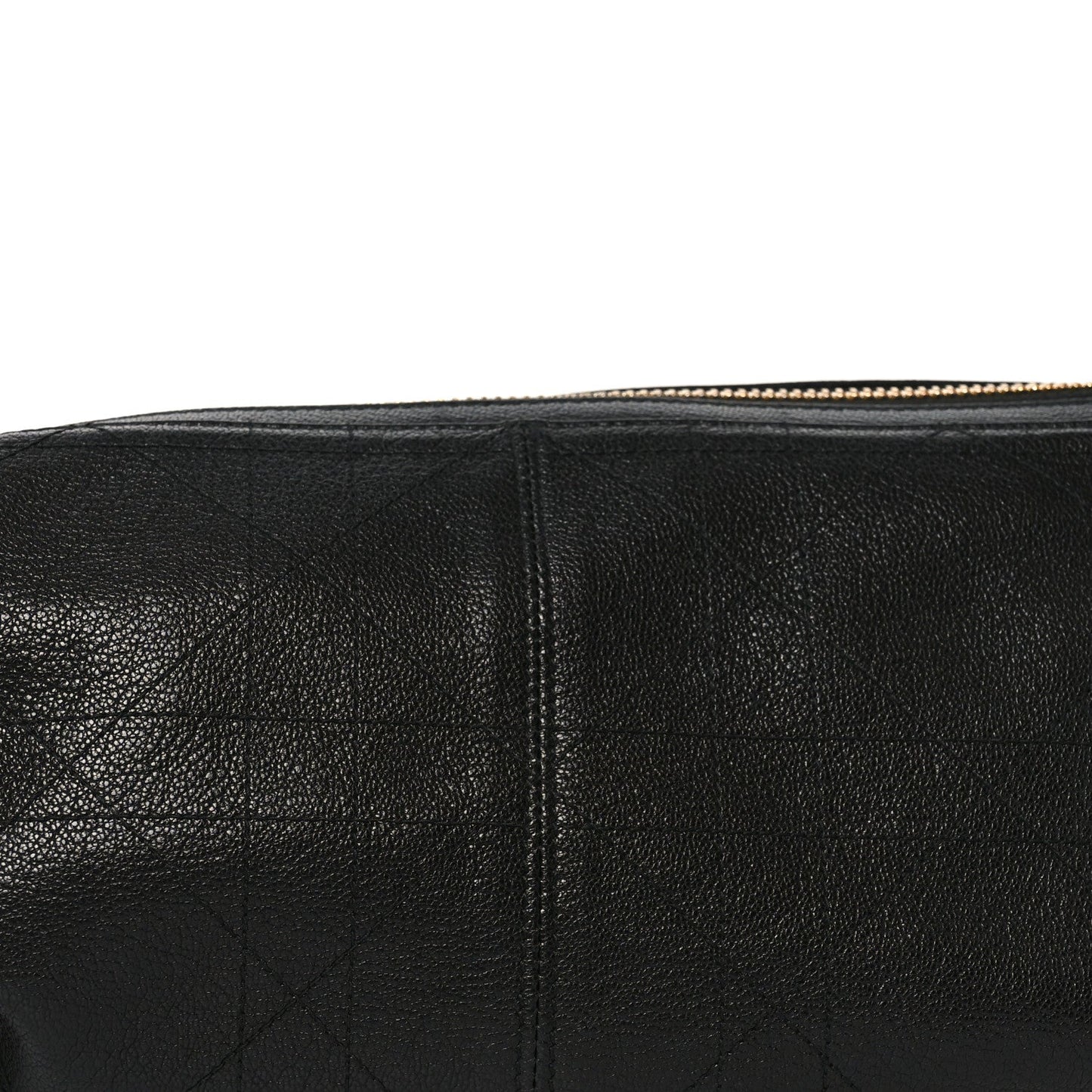 Shiny Grained Calfskin Macrocannage Medium D-Journey Bag Black