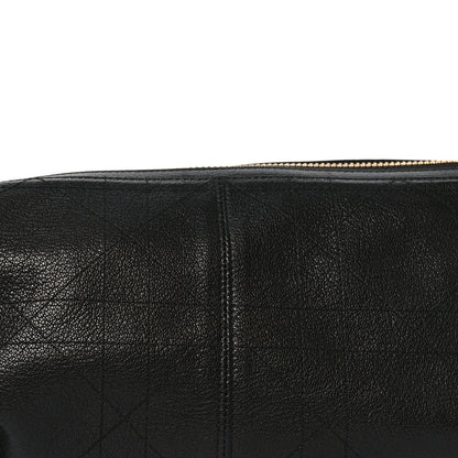 Shiny Grained Calfskin Macrocannage Medium D-Journey Bag Black