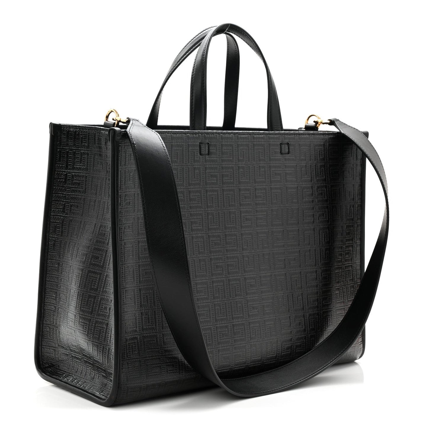 4G Coated Canvas Logo Medium G Tote Black