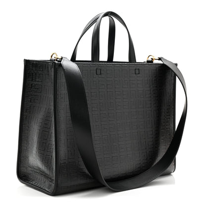 4G Coated Canvas Logo Medium G Tote Black