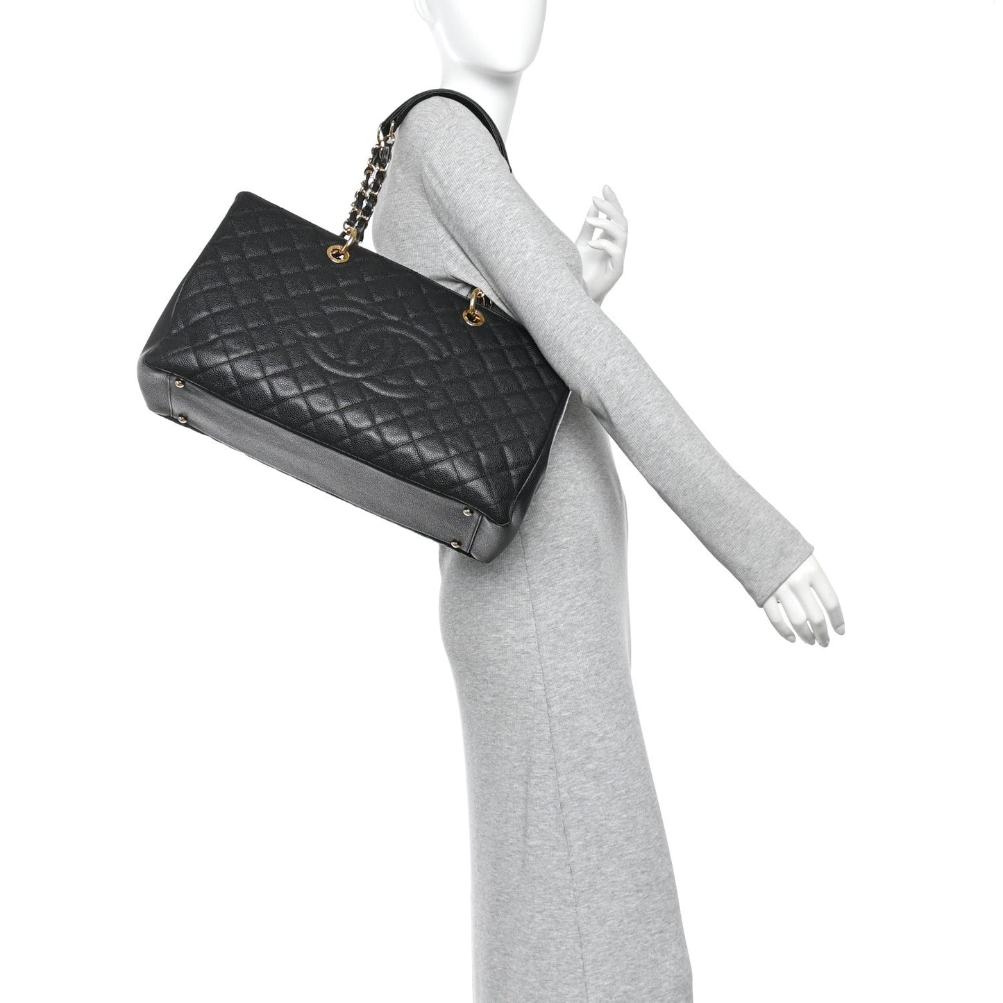 Caviar Quilted XL Grand Shopping Tote GST Black