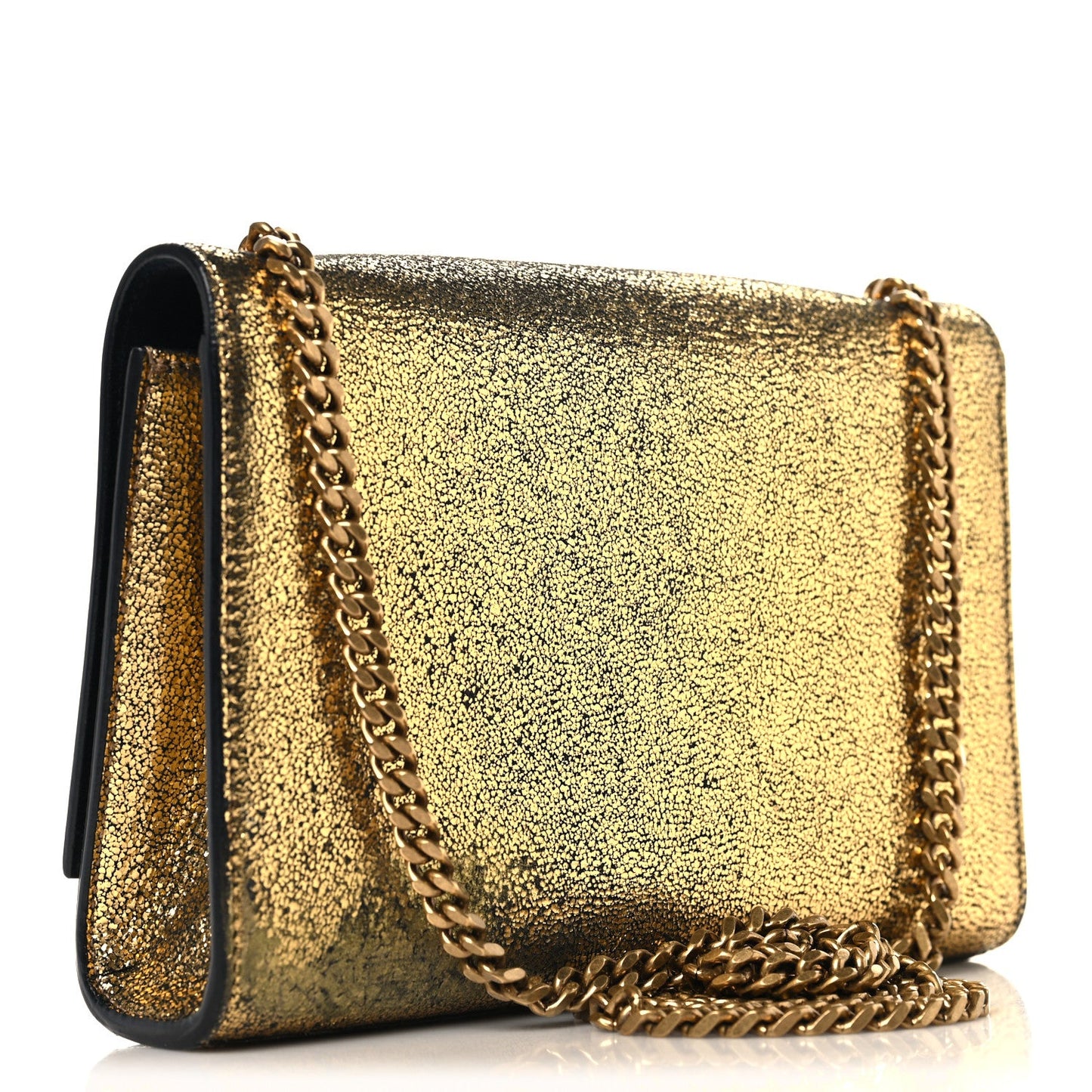 Metallic Calfskin Small Classic Monogram Kate Tassel Satchel Gold