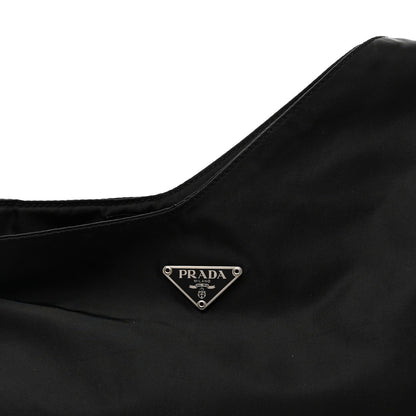 Tessuto Nylon Saffiano Flat Messenger Bag Black