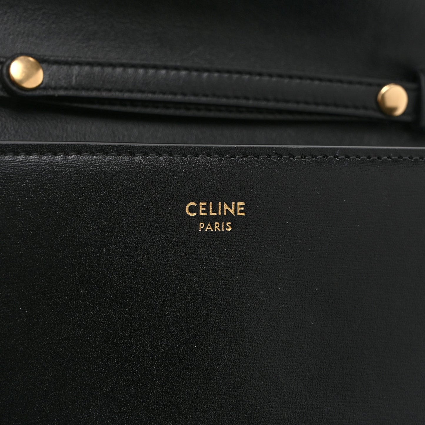 Shiny Calfskin Triomphe Margo Wallet on Chain Black