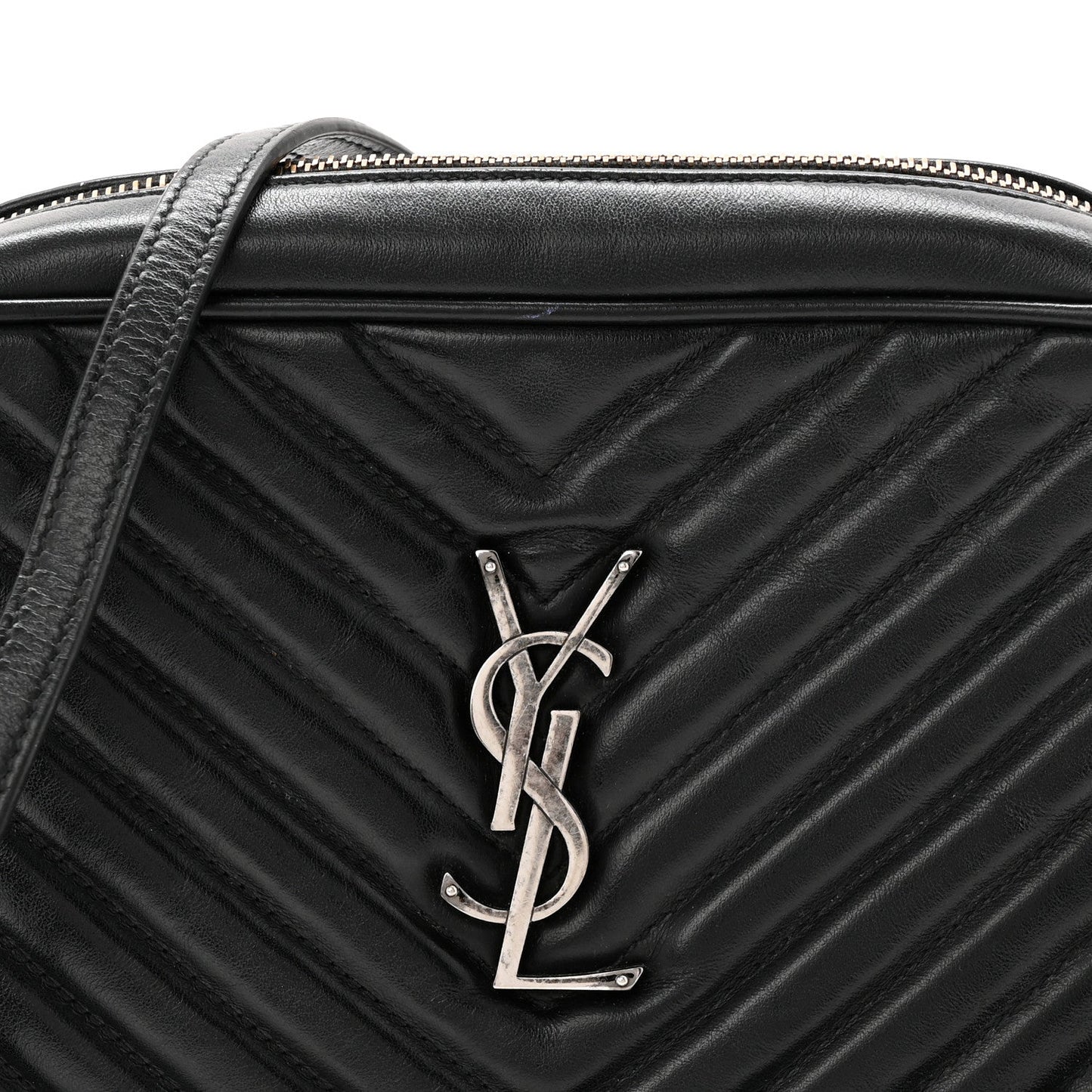Calfskin Matelasse Monogram Lou Camera Bag Black