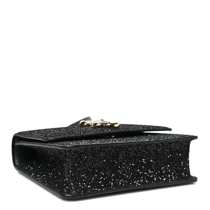 Coarse Glitter Pearl Varenne Shoulder Bag Black