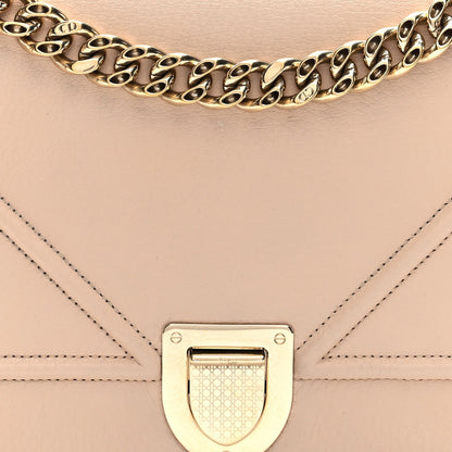 Grained Calfskin Medium Diorama Flap Bag Nude