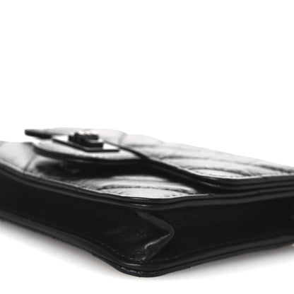 Aged Calfskin Chevron Quilted Reissue Belt Bag So Black