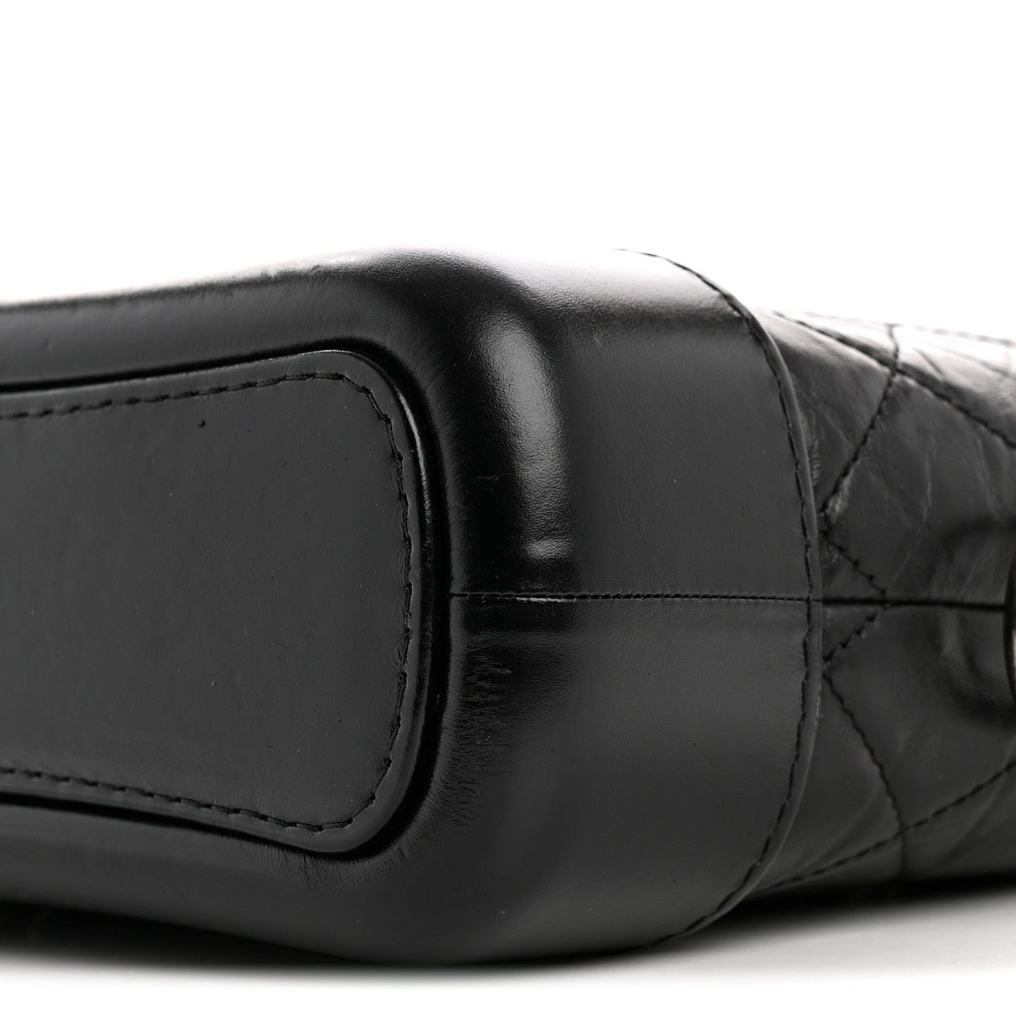 Aged Calfskin Quilted Small Gabrielle Hobo Black