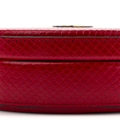 Snakeskin Broadway Mini Heart Top Handle Bag Rasberry Candy