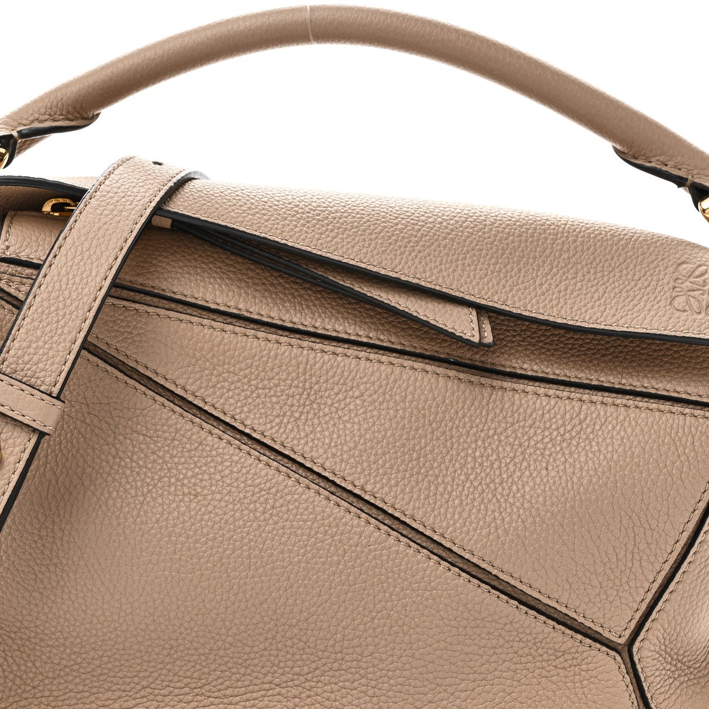 Grained Calfskin Small Puzzle Bag Sand