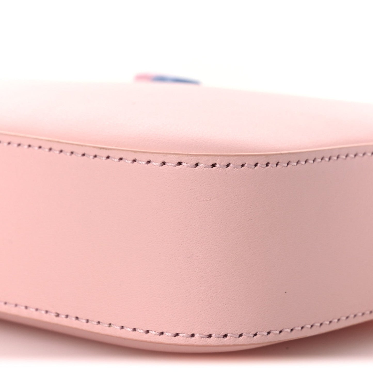 Dollar Calfskin Enamel Super Mini GG Marmont Chain Shoulder Bag Light Pink Blue
