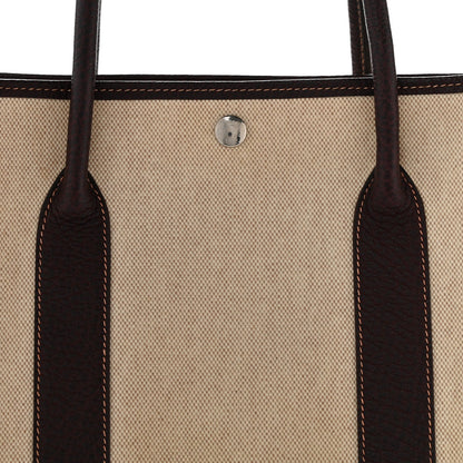 Buffle Skipper Toile Garden Party 36 MM Tote Marron Fonce