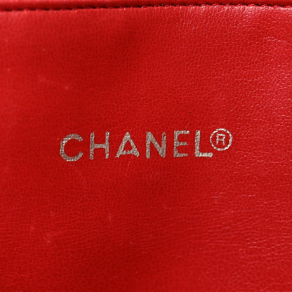 Lambskin Quilted Single Flap Red