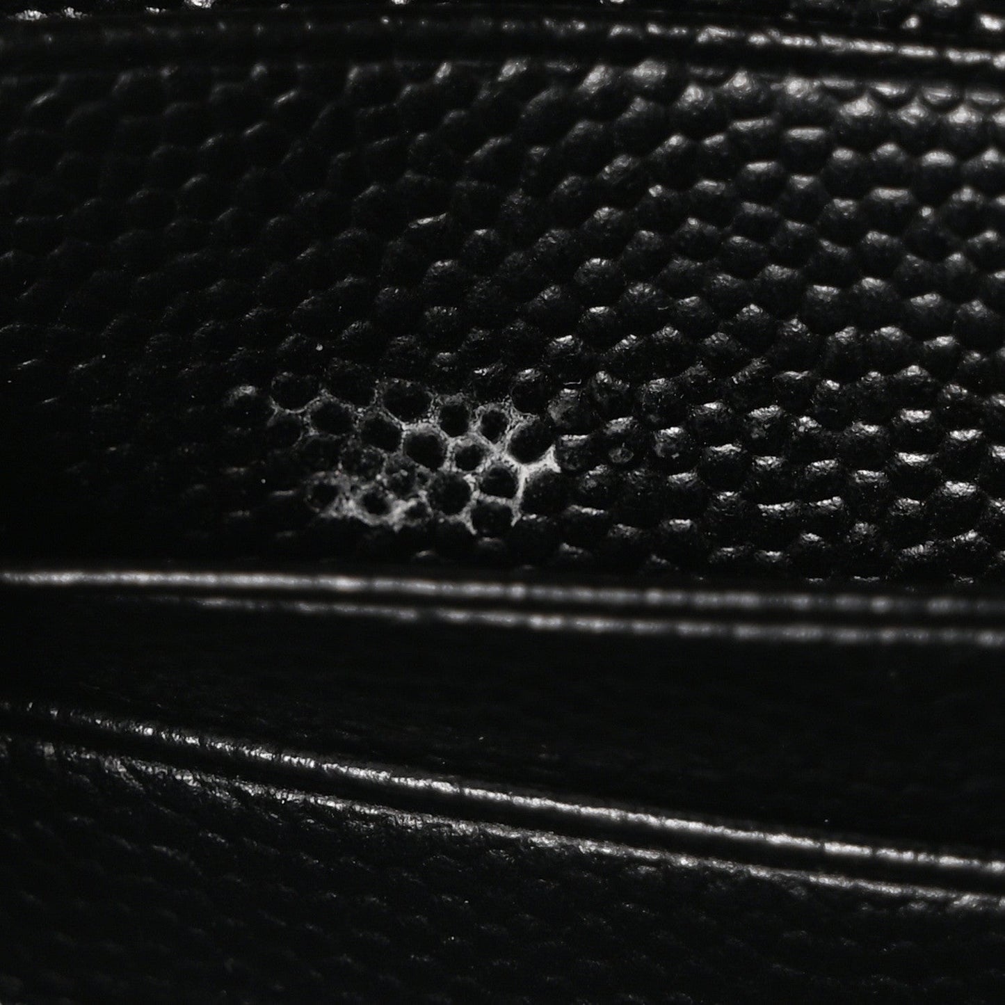 Grain De Poudre Matelasse Chevron Monogram Envelope Chain Wallet Black