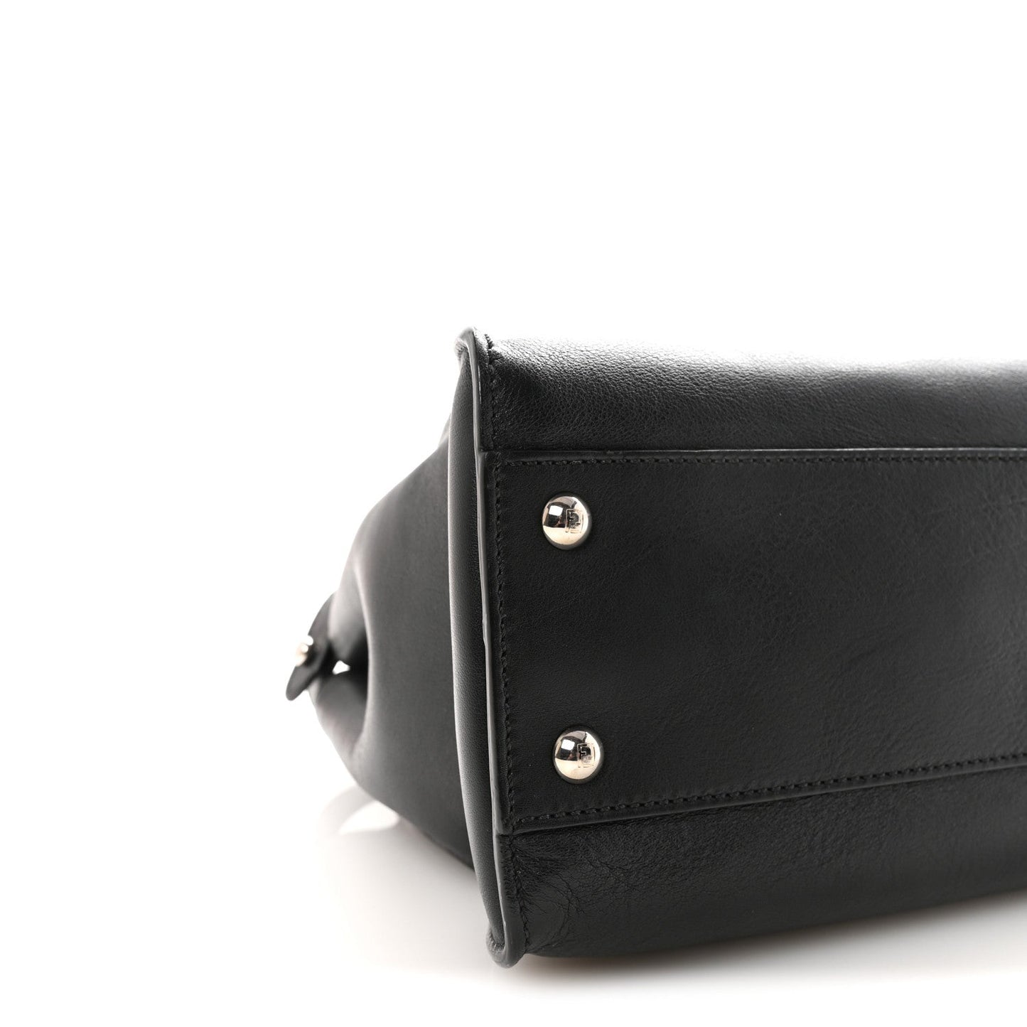 Vitello Dolce Shiny Nappa Plexglass Granite Medium Peekaboo Iconic Satchel Black