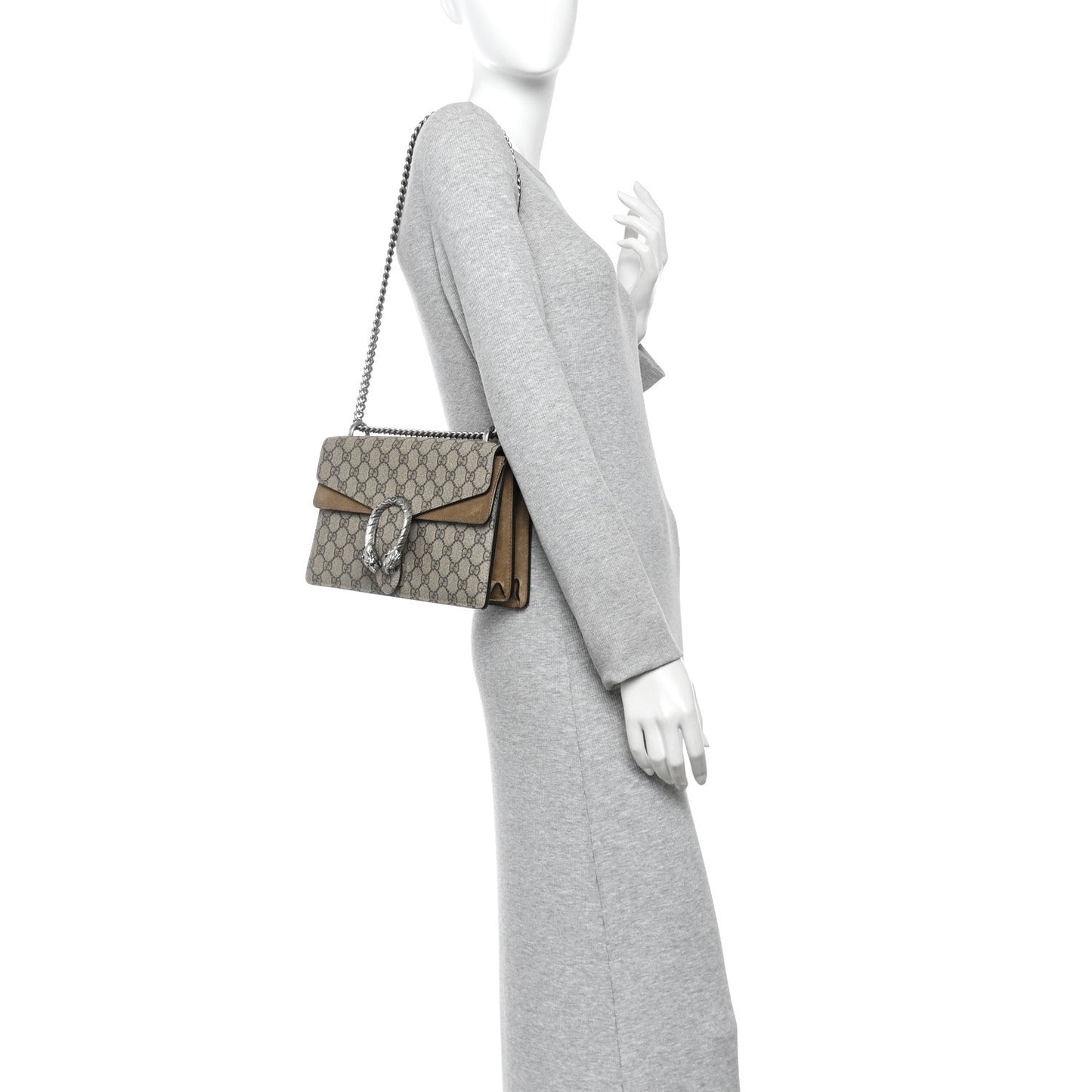 GG Supreme Monogram Small Dionysus Shoulder Bag Taupe