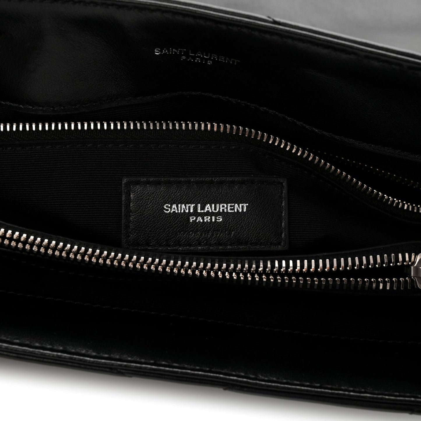Calfskin Y Quilted Monogram Medium Loulou Chain Satchel Black