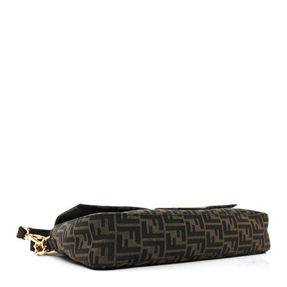 Fabric Jacquard FF 1974 Maxi Baguette Tobacco Moro Black