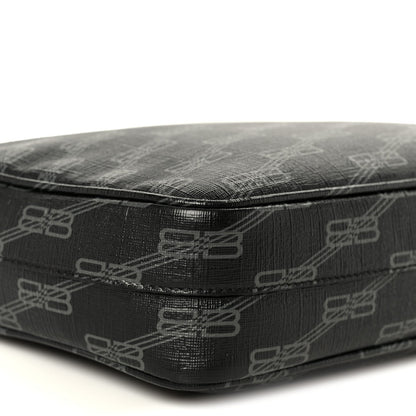 Coated Canvas BB Monogram Medium Signature Camera Bag Black Grey