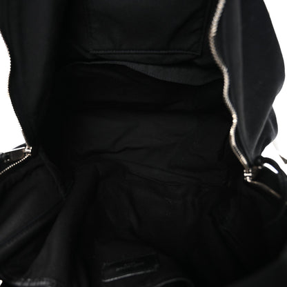 Canvas Signature Embroidered City Backpack Black