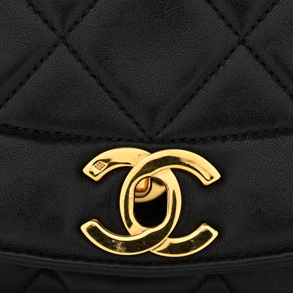 Lambskin Quilted Small Single Flap Black