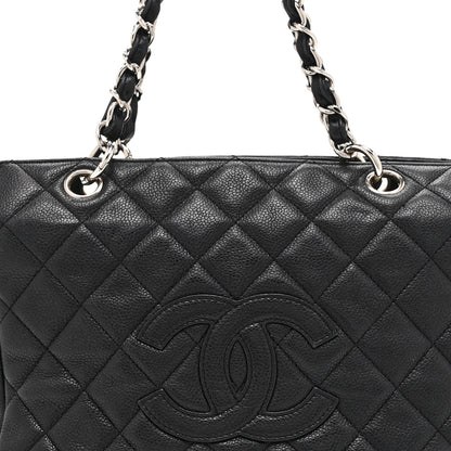 Caviar Quilted Petit Timeless Tote PTT Black