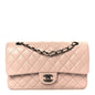 Caviar Quilted Medium Double Flap Light Pink