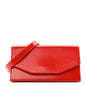 Brushed Calfskin Mini Geometric Clutch Bag Flame Red