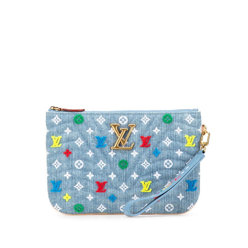 Louis Vuitton New Wave Monogram Denim Leather Shoulder Bag