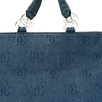 Denim Large CC Tote Dark Navy Blue
