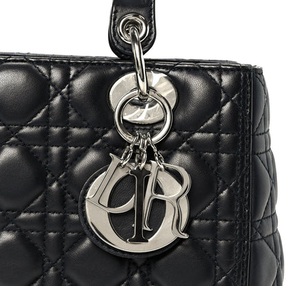 Lambskin Cannage Medium Lady Dior Navy Blue