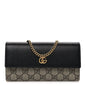 Dollar Calfskin GG Supreme Monogram Petite GG Marmont Wallet Chain Bag Black Beige Ebony