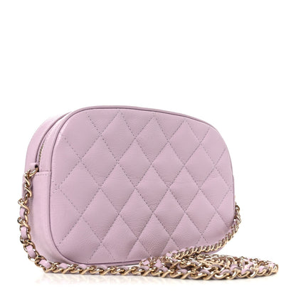 Caviar Quilted Chain Camera Bag Light Purple