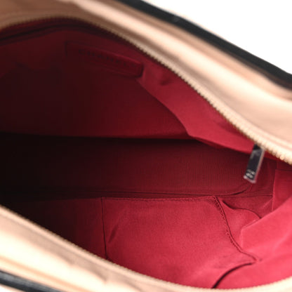 Aged Calfskin Quilted Large Gabrielle Hobo Beige Black