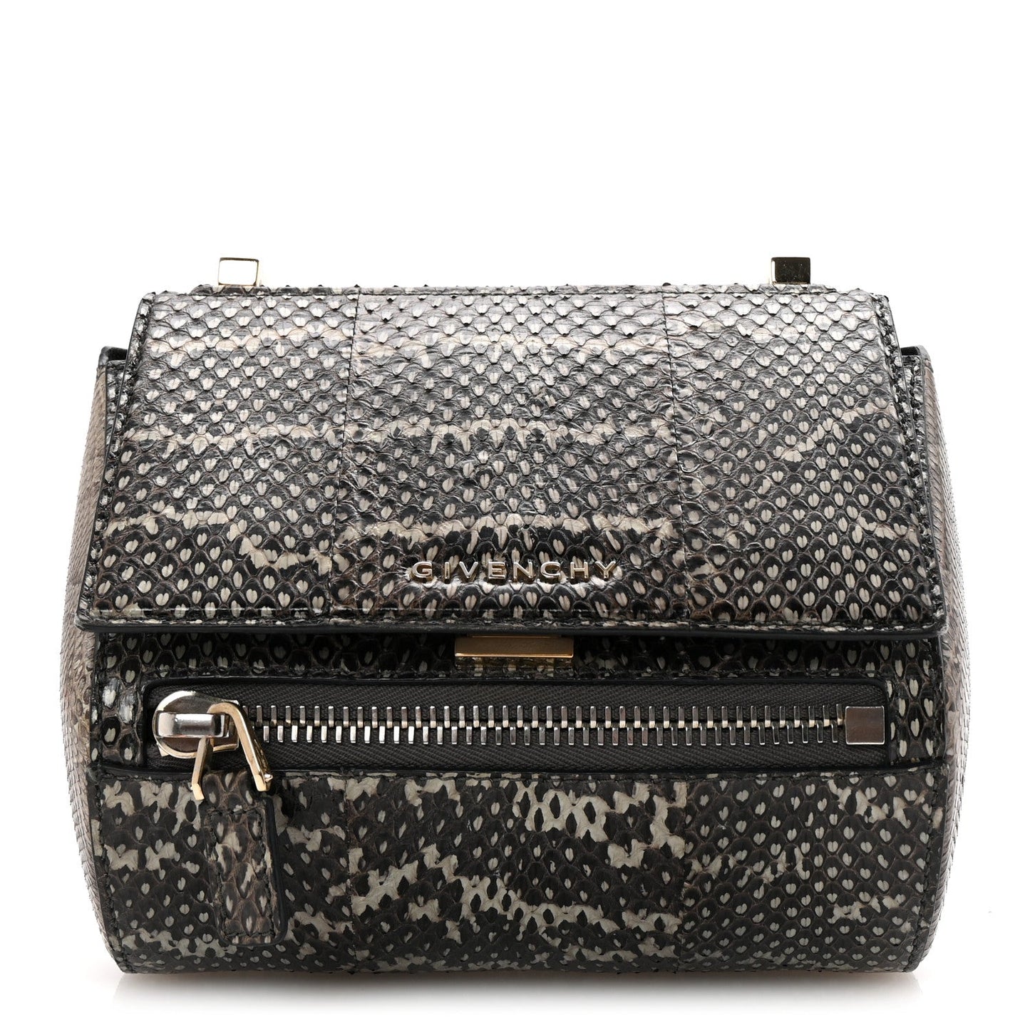 Elaphe Mini Pandora Box Crossbody Bag Beige