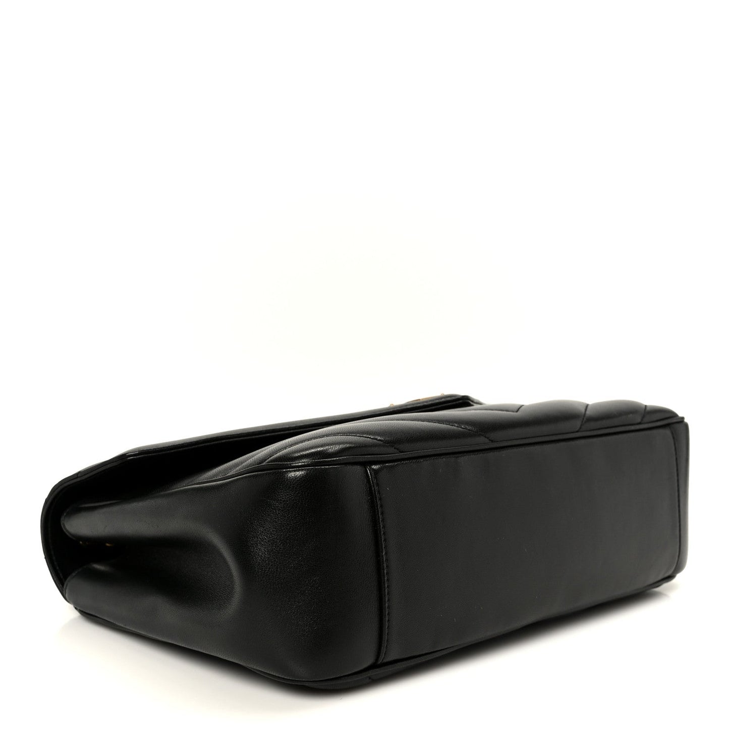 Lambskin Chevron Quilted Large Loulou Black
