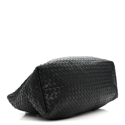 Calfskin Intrecciato Pinacoteca Reversible Tote Black Fondant