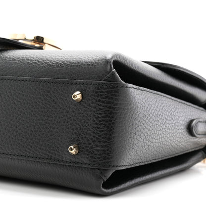 Dollar Calfskin Interlocking G Top Handle Shoulder Bag Black