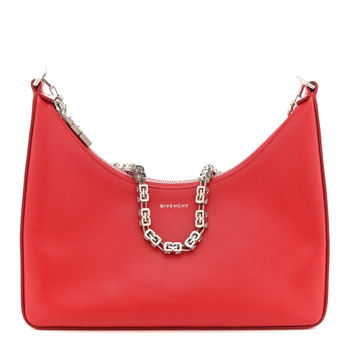 Smooth Calfskin Small Moon Cut Out Shoulder Bag Dark Red