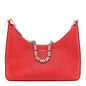 Smooth Calfskin Small Moon Cut Out Shoulder Bag Dark Red