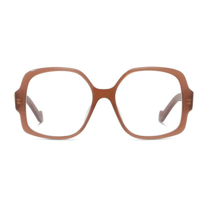 Loewe Eyeglasses Square Full Rim, Shiny Red Frame and Clear Demo Lens Lens LW50051I066