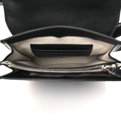 Calfskin GG Tennis Embossed Messenger Bag Black