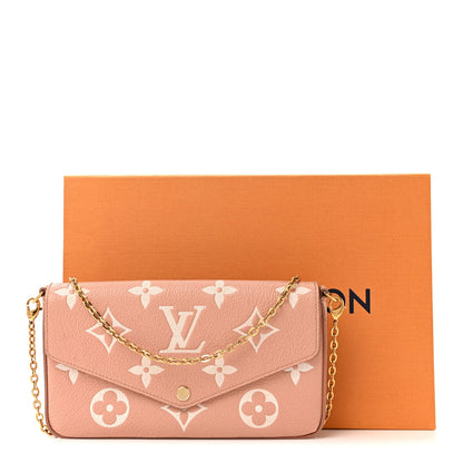 Empreinte Monogram Giant Felicie Pochette Chain Wallet Rose Trianon Creme