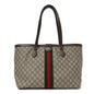 GG Supreme Monogram Medium Ophidia Shopping Tote Brown