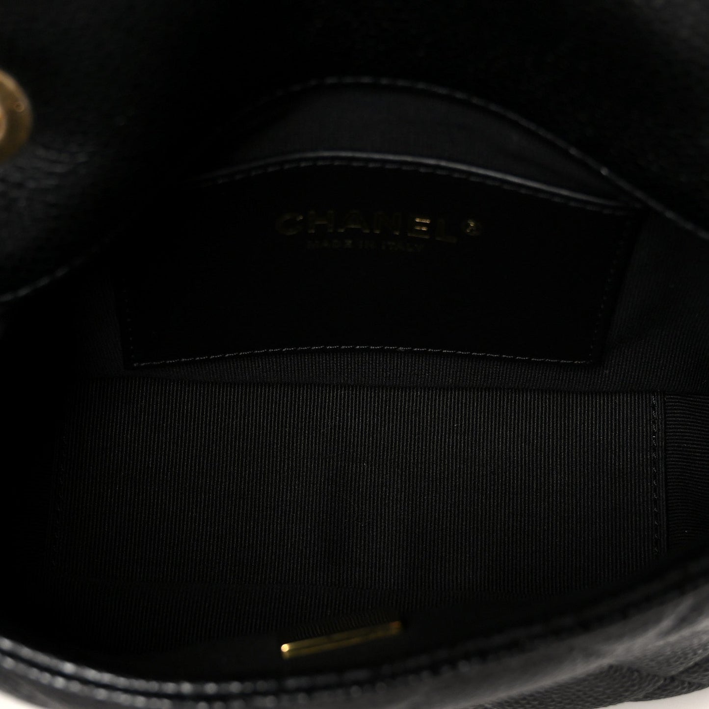 Grained Lambskin Quilted Mini Flap Black
