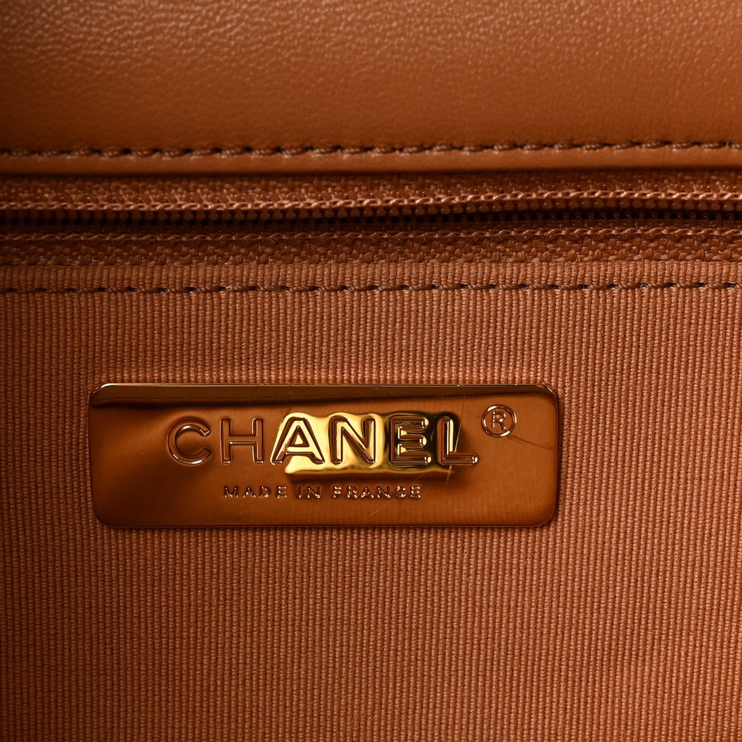 Lambskin Quilted Medium Chanel 19 Flap Brown
