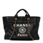 Calfskin Medium Deauville Tote Black Multicolor